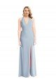 Plunge Neck Halter Backless Trumpet Bridesmaid Dress / Prom Dress with Front Slit Bristol