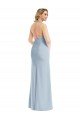 Plunge Neck Halter Backless Trumpet Bridesmaid Dress / Prom Dress with Front Slit Bristol