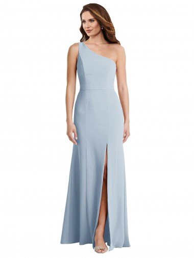 Bold One Shoulder Trumpet Maxi Formal Crepe Bridesmaid Dress / Prom Dress Bristol