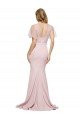 Crepe Long Sweetheart Neckline Formal Bridesmaid Dress / Prom Dress with Tulle Overlay Shoulders Bristol