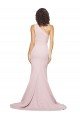 Long Sweep Train One Shoulder Crepe Bridesmaid Dress / Prom Dress with Side Leg Split Bristol