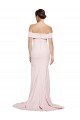Off Shoulder Long Formal Crepe Bridesmaid Dress / Prom Dress with Straight Neckline and Side Split Bristol