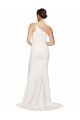 Long Sweep Train Crepe Bridesmaid Dress / Prom Dress with Side Split and One Strap Bristol