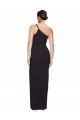 Long Floor Length Formal Crepe Bridesmaid Dress / Prom Dress with Side Split and One Strap Bristol