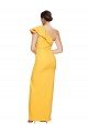 One Shoulder Floor Length Formal Crepe Bridesmaid Dress / Prom Dress with Thigh High Split Bristol
