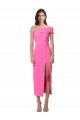 One Shoulder Neckline Short Midi Length Formal Crepe Bridesmaid Dress / Cocktail Prom Dress Bristol