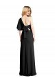 Pleated One Shoulder Flutter Sleeves Slim Formal Crepe Bridesmaid Dress / Prom Dress Bristol