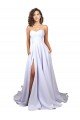 Simple Sweetheart A-Line Long Crepe Beach Wedding Dress with Front Slit Bristol