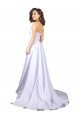 Simple Sweetheart A-Line Long Crepe Beach Wedding Dress with Front Slit Bristol