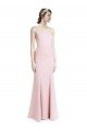 Square Neck Criss Cross Open Back Slim Crepe Bridesmaid Dress / Prom Dress with Spaghetti Straps Bristol