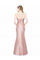 Long Strapless Formal Stretch Satin Bridesmaid Dress / Prom Dress with Pleats and Low Back Bristol