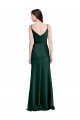 Fitted Cowl Neck Long Formal Stretch Satin Slip Bridesmaid Dress / Prom Dress with V-Back Bristol