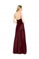 Sleek Spaghetti Straps V-Neck Formal Stretch Satin Bridesmaid Dress / Prom Dress with Center Front Slit Bristol