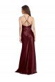 High Neck Halter Long Sleeveless Formal Stretch Satin Bridesmaid Dress / Prom Dress with Strappy Back Bristol