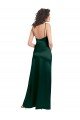 Long Slim Scoop Neck Formal Stretch Satin Bridesmaid Dress / Prom Dress with Open Back Bristol