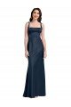 Square Neck A-Line Long Formal Stretch Satin Bridesmaid Dress / Prom Dress with Wide Straps Bristol