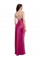 V-Neck Spaghetti Straps Slim Formal Stretch Satin Bridesmaid Dress / Prom Dress with Low Scoop Back Bristol