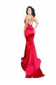 Mermaid Open Back Long Formal Stretch Satin Bridesmaid Dress / Prom Dress with High Slit Bristol