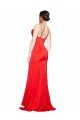 Low Back Cowl Neck Formal Stretch Satin Bridesmaid Dress / Prom Dress with High Side Slit Bristol