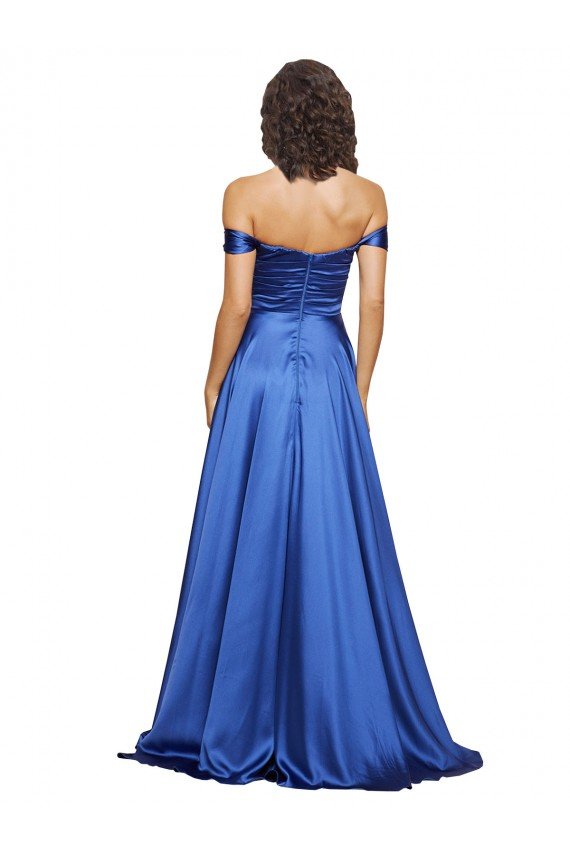 Ball Gown Off the Shoulder Sweetheart Formal Stretch Satin Bridesmaid Dress / Prom Dress Bristol