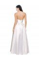Full Length Strapless V-Cutout Formal Stretch Satin Bridesmaid Dress / Prom Dress Bristol