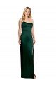 Scooped Strapless Neckline Stretech Satin Bridesmaid Dress / Prom Dress with Side Slit Bristol
