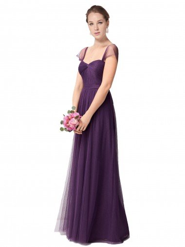 Full Length Long Tulle Bridesmaid Dress with Sweetheart Neckline Bristol