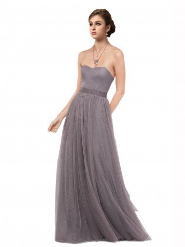 Strapless Tulle Bridesmaid Dress with Waistband Bristol