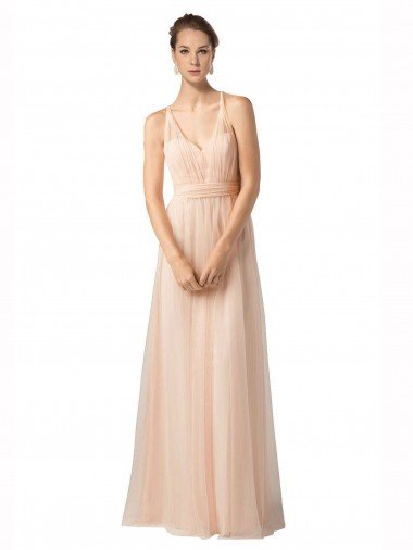 Sweetheart A-Line Tulle Bridesmaid Dress with Shirred Bodice Bristol