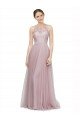 High Neck Long Tulle Bridesmaid Dress with Lace Bodice Bristol