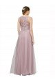 High Neck Long Tulle Bridesmaid Dress with Lace Bodice Bristol