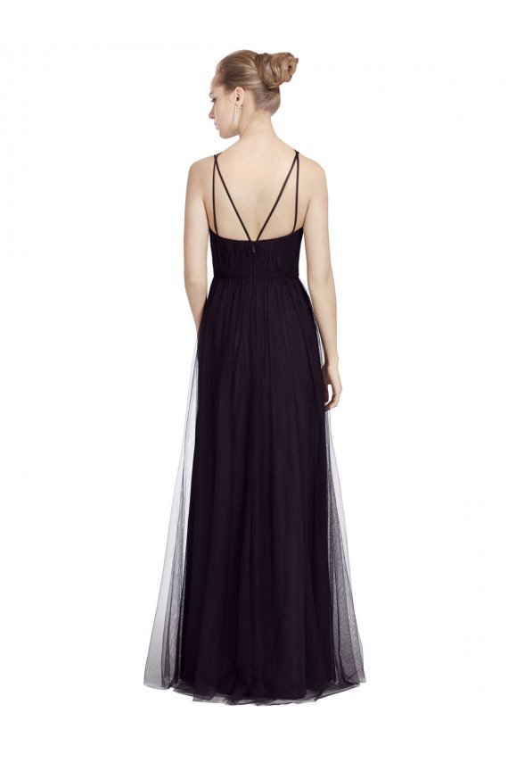 High Neck Long A-Line Tulle Bridesmaid Dress Bristol