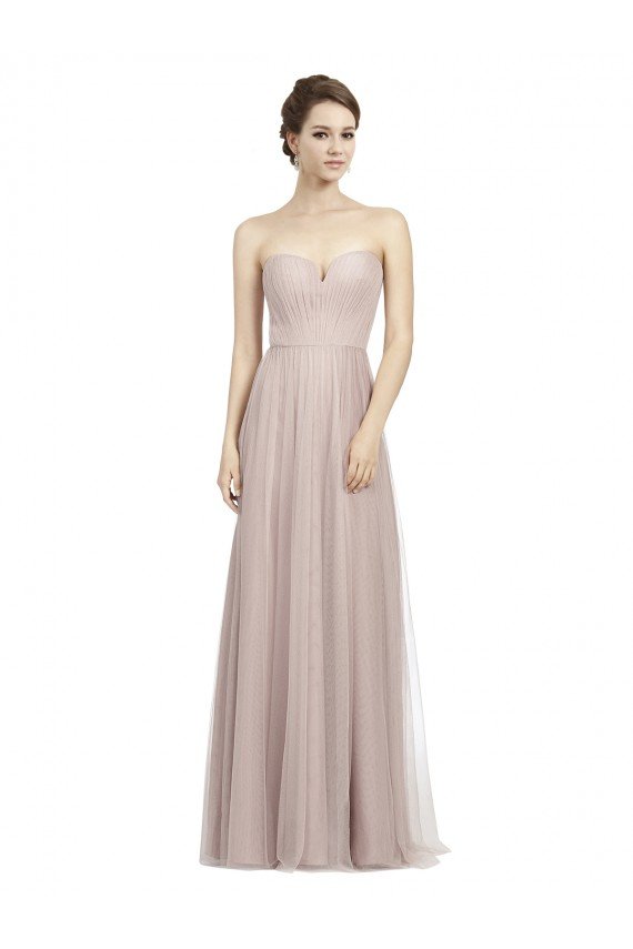 Long Strapless Tulle Bridesmaid Dress with Pleated Bodice Bristol