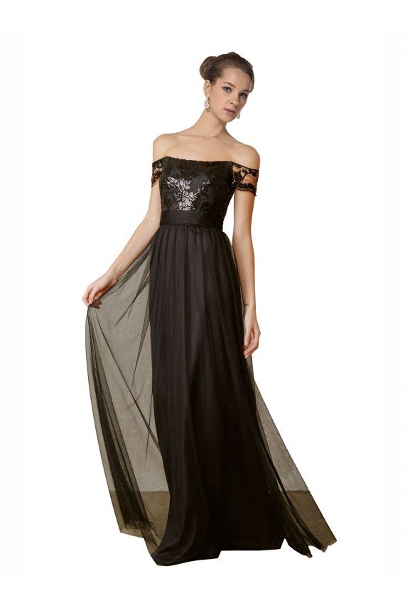 Off The Shoulder Sequined Lace Tulle Bridesmaid Dress Bristol