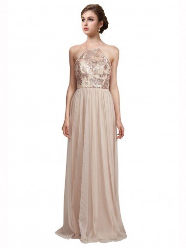 Sweetheart Tulle Bridesmaid Dress with High Neck Illusion Bodice Bristol