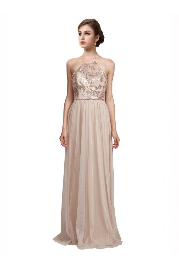 Sweetheart Tulle Bridesmaid Dress with High Neck Illusion Bodice Bristol