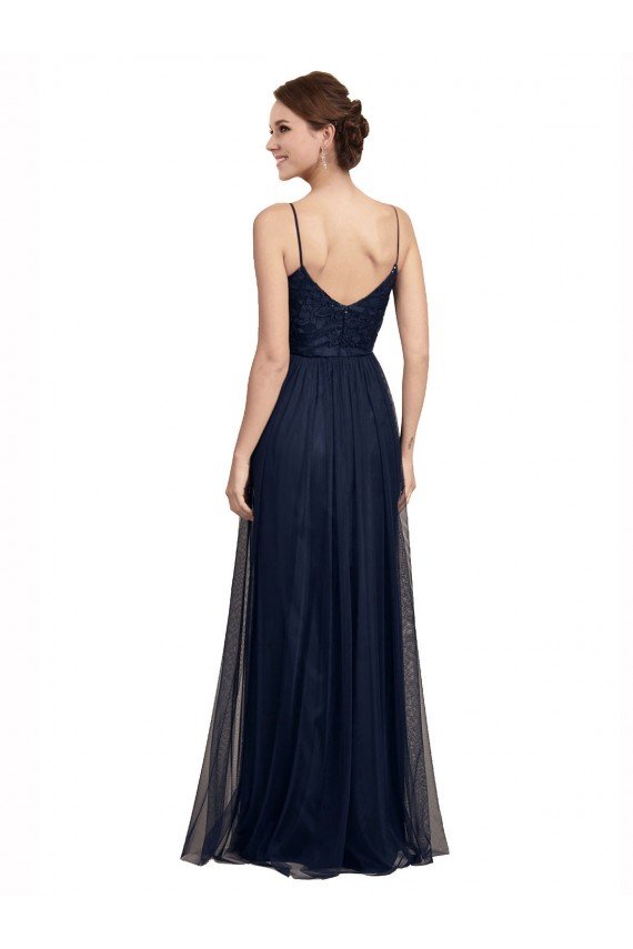 Spaghetti Strap Tulle Bridesmaids Dress with Ballerina Neckline Bristol