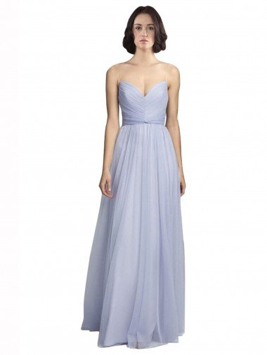 Spaghetti Strap Tulle Bridesmaids Dress with Ruched Bodice Bristol