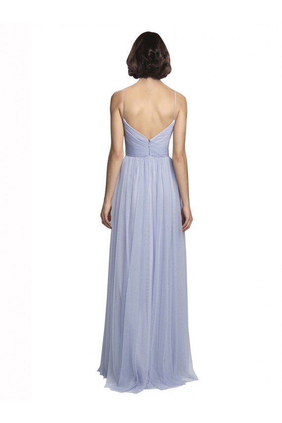 Spaghetti Strap Tulle Bridesmaids Dress with Ruched Bodice Bristol