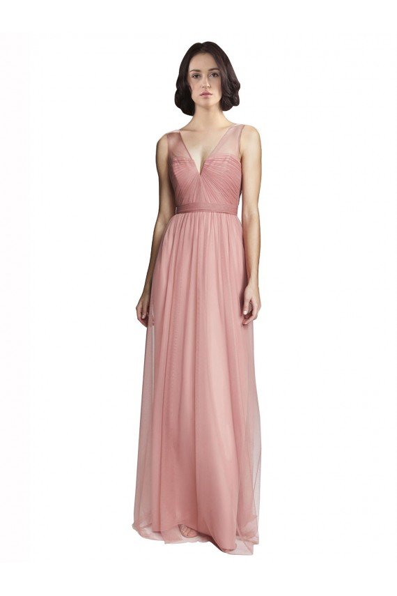 V-Neck Illusion Tulle Bridesmaids Dress Bristol