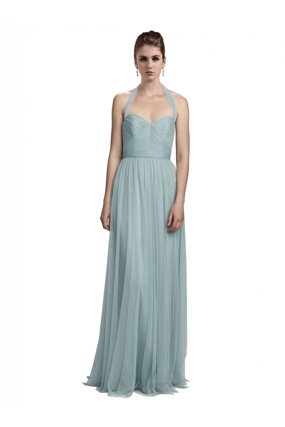 Halter Ruched Sweetheart Neckline Tulle Bridesmaid Dress Bristol