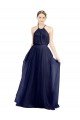 Long A-Line High Neck Halter Tulle Bridesmaid Dress Bristol