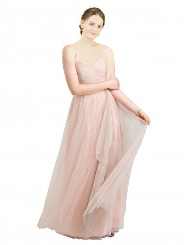Long Floor Length Sweetheart Pleated Tulle Bridesmaid Dress Bristol