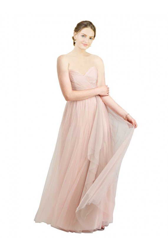 Long Floor Length Sweetheart Pleated Tulle Bridesmaid Dress Bristol