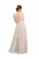 Scooped Neckline Long Tulle Bridesmaid Dress with Open Back Bristol
