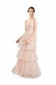 V-Neck A-Line Layered Long Tulle Bridesmaid Dress Bristol