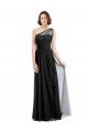 Ruched Long Soft Tulle Bridesmaid Dress with Sheer Netting Shoulder Strap Bristol