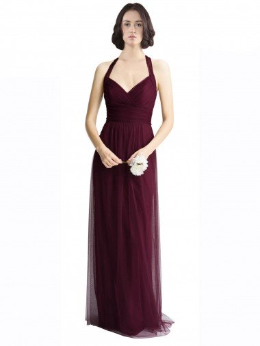 Long Tulle Bridesmaid Dress with Criss-Cross Bodice and Self Straps Bristol