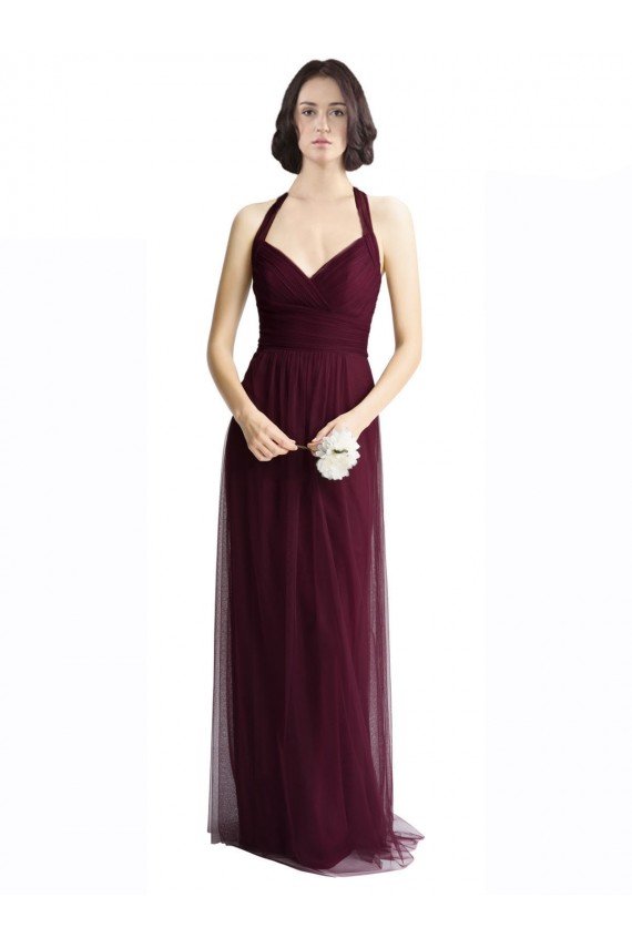 Long Tulle Bridesmaid Dress with Criss-Cross Bodice and Self Straps Bristol
