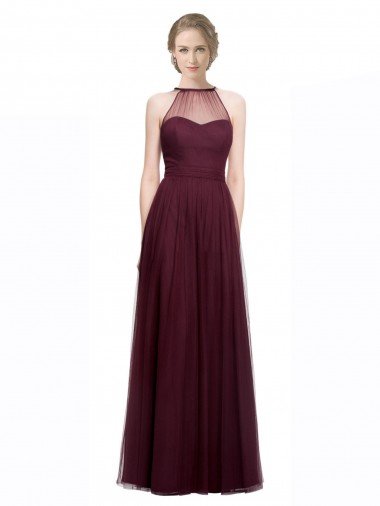 Full Length Soft Tulle Spaghetti Strap Bridesmaid Dress Bristol
